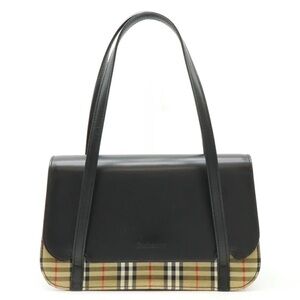 Burberry Black and Tan Check Shoulder Bag